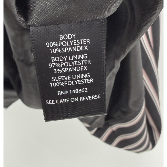 Torrid Plus Size Pin Striped Long Crepe Blazer Black Pink Striped Sz 1x Career - Picture 7 of 10
